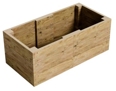 Conka Garden - Wooden Raised Bed Kit - Large Garden Planters for Vegetables, Herbs, Flowers – Start Growing Plants Earlier & Better - Durable & Resistant FSC Treated Timber 60cm L x 120cm W x 46cm H