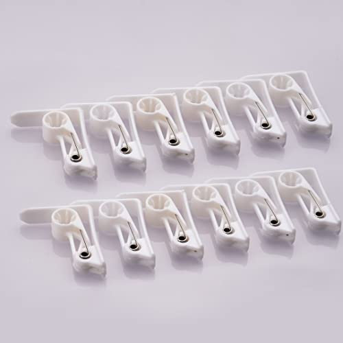 laro 12-384 Weiße Tischtuchklammern Kunststoff, Tischdeckenklammer Weiß, Tischklammern Plastik, Tischdeckenhalter Garten, Tischtuchhalter, Tischdecken Clips für Tisch Party., Anzahl:32