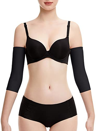 Fajas Reductoras Postquirúrgicas Brazo Manguitos de Compresión Corrector Postural Tops Shapewear para Las Mujeres (Color : Black, Size : XS)