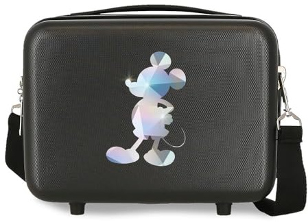 Disney 100 Special Shine Mickey Silver Kulturbeutel, anpassbar, Schwarz, 29 x 21 x 15 cm, starres ABS, 9,14 l, 0,8 kg