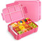 WayEee Bento Lunch Box 1330ml Kids Leak-Proof Lunch Box with 6 Compartments for School, Work (Pink)