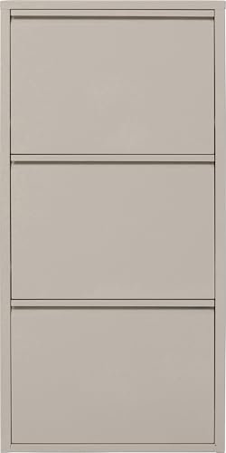 Kare Design Schuhschrank Caruso Creme, Metall, mit 3 Klappen, Schuhablage für 6 Paar Schuhe, schmal, platzsparend, hoch, Schuhregal, Eingangsbereich, 104x50x15 cm (H/B/T)