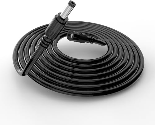 Cavo di prolunga DC 3M per Amazon Echo Dot (3°, 4°, 5° generazione), Echo Show 5 (1°, 2a generazione), Echo Spot, Echo Dot 3°, ecc. Cavo di alimentazione DC 18AWG in rame, nero