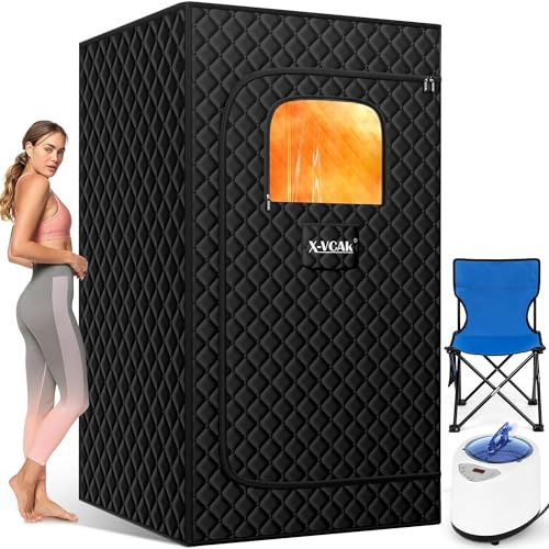 Sauna Box, Portable Steam Sauna, Portable Sauna for Home, Sauna Tent with 2.6L Steamer, 9 Levels, 2.6’ x 2.6’ x 5.9’