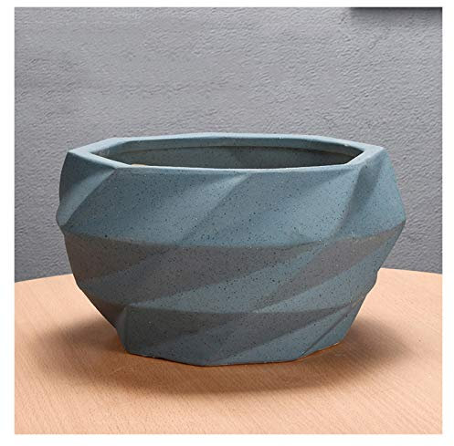 Blumentopf-Geometrie-Keramik-Pflanzgefäß, Outdoor-/Indoor-Garten-Pflanzgefäße, Pflanzenbehälter mit Abflussloch, Blumen-Pflanztöpfe, moderne dekorative Garten-Zimmerpflanzen, Sukkulenten, Blume