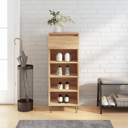 ZEYUAN Schuhschrank Sonoma-Eiche 40x36x105 cm Holzwerkstoff, Schuhbank, Shoe Rack, Schuhe Schrank, Schuhkommode, Schuhregal - 831463