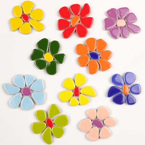 454 g Mini-Kieselsteine, Mosaikfliesen aus Keramik, für Bastelarbeiten, Kunst, zufällige Farbe, irregula glasierte Porzellan-Keramikfliesen für DIY-Mosaik-Kunsthandwerksprojekte und Dekorationen