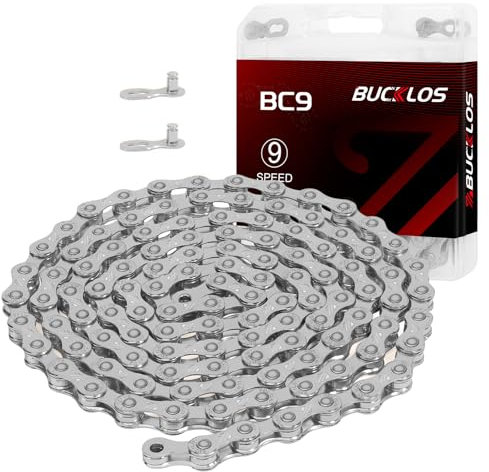BUCKLOS 8/9/10/11/12 Speed Bike Chain, High Performance Lightweight Bicycle Chains for Road Bike/Mountain Bike/Ebike,Compatible with Shimano, SRAM, Campagnolo Silver/Gold