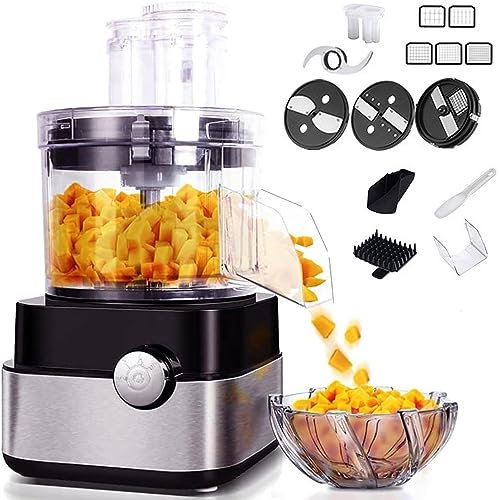 Cortador eléctrico verduras Cortador de verduras Procesador de alimentos comercial Cortador de verduras eléctrico de 20 tazas 600 W Rallador triturador de verduras profesional 5 en 1 Picador