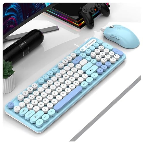 HDkxbf Tastiera Tastiera Da Gioco Prova Il Massimo Piacere Di Gioco, Silenzioso Ed Efficiente: La Tastiera Da Gioco Sussurrata Dal Comfort Ergonomico Include Un Mouse Dello Stesso Colore(H)