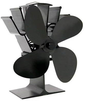 Coolpleasant Log Burner Fan,4 Blades Mini Heat Powered Wood Burner Fan for Wood Burning Stove,Silent Operation,Efficient Heat Distribution for Wood/Log Burner/Fireplace Accessories