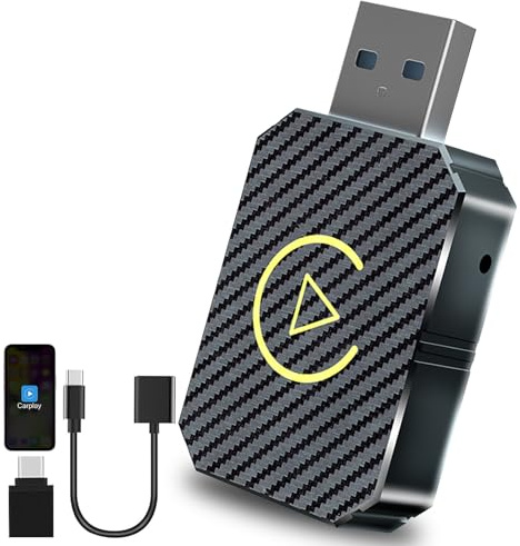 Adaptateur CarPlay et Android Auto sans Fil, 2 en 1 Wireless Adapter USB C/A Plug and Play pour Voitures Équipées de CarPlay & AA