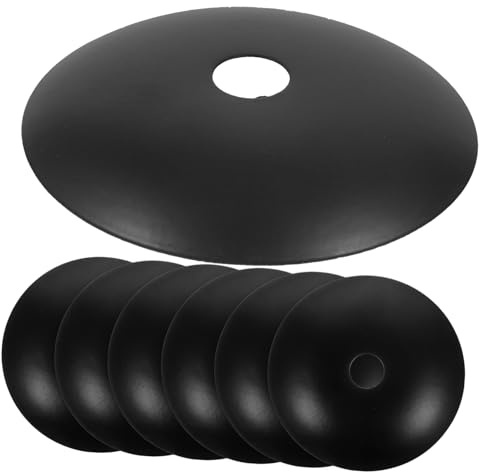 UKCOCO 6 Stück Metall Lampenabdeckungen 6cm Schwarz für Deckenplatten Kronleuchter Pendelleuchten Selbstgemacht Beleuchtung Wohnzimmer Schlafzimmer Kinderzimmer