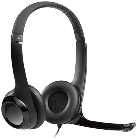 Glowster Cuffie stereo con microfono, connessione USB, controllo del volume, ideale per videoconferenze e uso quotidiano su PC.
