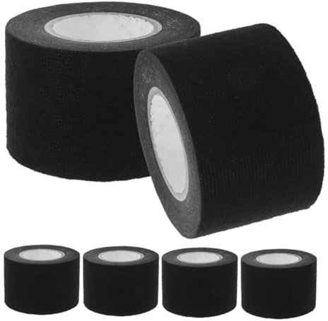 Zerodeko 6 Rollos envoltura de mazos de cables cinta aislante de tela cinta de tela de de cables arnés del motor del coche mazos de de vídeo del coche flocado Black
