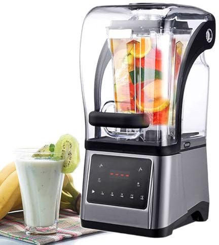 pealiritansemen Blender À Smoothie Professionnel avec Écran Numérique | Mixage Rapide 2200 W, Mixeur pour Glace Pilée, Bol De 1,6 L + Capot Insonorisé, pour Smoothies, Glace Pilée, Cocktails