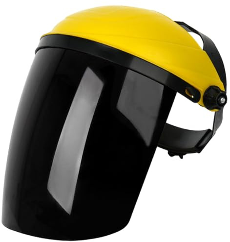 Hbbgdiy Escudo de Cara Completa portátil de 11 × 9 Pulgadas, máscara de Seguridad Protectora Ligera con Soporte para la Cabeza para moler, Soldadura, Corte, Laboratorio e Uso Industrial