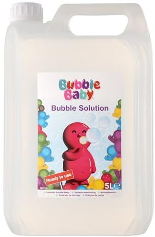 BUBBLEBABY 5L Bubble Solution Refill – Premium Bubble Liquid for Bubble Machines, Big Bubble Wand, Kids Bubbles & Bubble Mixture – Long-Lasting, Safe & Non-Toxic Bubble Fluid