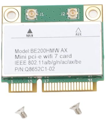 WiFi 7 Wireless Card, Dual Band 802.11ax Mini PCI-E WiFi Adattatore di Rete, BT5.4 2.4GHz 574MBPS 5GHz 2,4 Gbps 6GHz 5800MBPS per Laptop 10/11 per PC (Nessuna antenna)