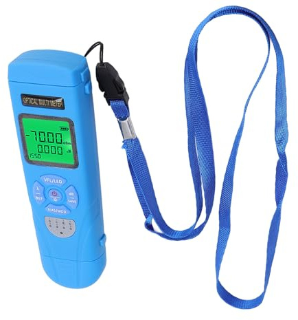 Telituny Multimetro in Fibra Ottica, Metro di Potenza Ottico L-C50 e Localizzatore di Guasti Visivi con 10 Lunghezze D'onda (850-1650nm), Precisione di ± 0,2 DB, 15 Km VFL, Tester RJ45,