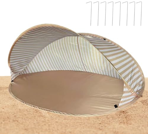 Aufquwk Tente de Plage - Parasol de Plage avec Sac de Transport - Extérieure Compacte et Pliable pour Randonnée Voyage Camping
