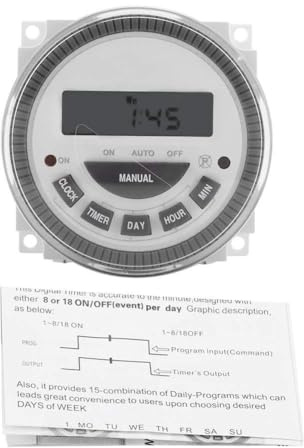 Hyuduo 16A Interruptor de Temporizador Digital Programable de 16A Relé de Tiempo Semanal de 7 Días con Cubierta de Polvo para Electrodomésticos de la Luz de la Calle (220V 16A TM-619H-2)