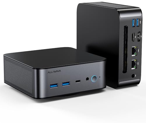 ALLIWAVA H90 Mini PC Intel Core i7-11390H 32GB DDR4 1TB SSD, bis zu 5.0 GHz, HDMI/DP/USB-C, 2X 2.5G LAN, 8K Ausgabe, leistungsstarker Büro- und Desktop-PC Gaming