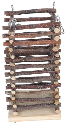 VOSAREA Futterständer aus Holz für Kleintierkäfige Kaninchennapf zum Aufbewahren von Futter und Gräsern Tierbedarf Haustierzubehör