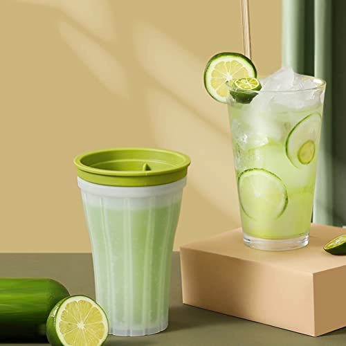 VBESTLIFE Pinch Ice Cup, Creative Children's Smoothie Bottle, 150ml Ice Cream Making Cup for Parties, TPE + LDPE 14.5 * 9.8Cm (Wolf man #68)
