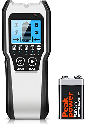 FOLAI Detector de Metales,5 in 1 Detector de Pared Digital y Gráfico,Herramientas Bricolaje,Detector de Metales,Detector Cables y tuberias,Escáner de Pared para Detectar Cables Bajo Tensión y Metales