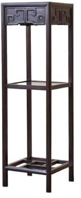 WUHGI Plant Stand Indoor Multi Layer Square Redwood Display Stand, Chinese Antique Style Corner Bonsai Base