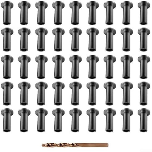 Lot de 45 manchons de protection pour garde-corps en acier inoxydable avec foret, conçus pour les balustrades de câbles de 1/8 sur poteaux en bois et composites, et résistants à l'oxydation