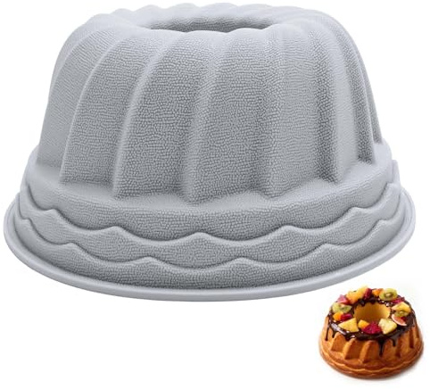 Byffoer Gugelhupfform Groß, 24 cm, Silikon Gugelhupf Backform, Leicht zu Reinigen, Kugelhupf Backform, Antihaft, Temperaturbeständig, Marmorkuchenform, für Gugelhupf, Marmor Rührkuchen