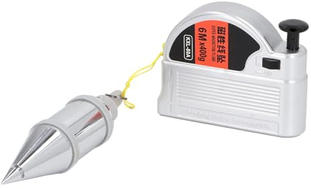 Martello Retrattile Con Filo In Nylon Da 6 Metri - Strumento Di Misura Verticale Magnetico Con Perno Di Posizionamento E Gancio Per Lavorazione Del Legno, Muratura E Cantieri -
