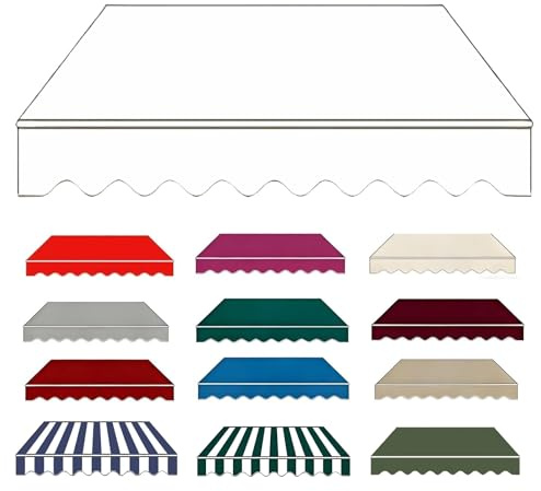 Tendone Parasole in Tela, Panno di Ricambio per Tende da Sole 2m 2.5m 3.0m 3.5m 4m 5m Telo di Ricambio per Tende da Sole Retrattile, Impermeabile Tessuto(bianco,200x150cm)