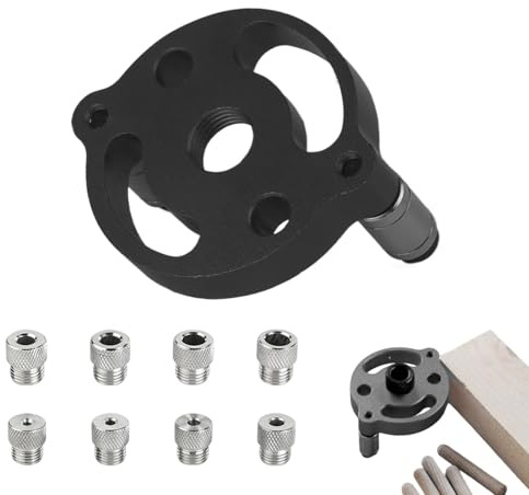 Dowel Jig Carpentry Tool Portable Metal Hand Held Jig Self-Centering Jig for Edges Cross Grooving Grooves Cutting Deburring Woodworking Workshop Home