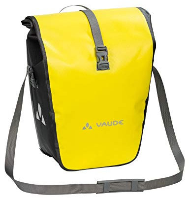 VAUDE Fahrradtasche für Gepäckträger Aqua Back Single 1 x 24 L in Gelb, Hinterradtasche wasserdicht, Fahrrad Gepäckträgertasche hinten, einfache Befestigung – Made in Germany