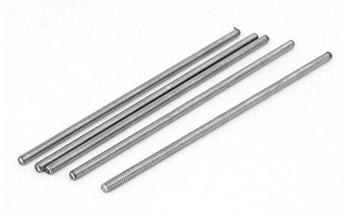 sourcing map 5 Stück Gewindestangen M4x130mm Edelstahl 304 Gewindestift Metrischem Vollgewinde Bar Gewindestäbe für Befestigung CNC-Werkzeugmaschinen 3D-Drucker Industrie Geräte