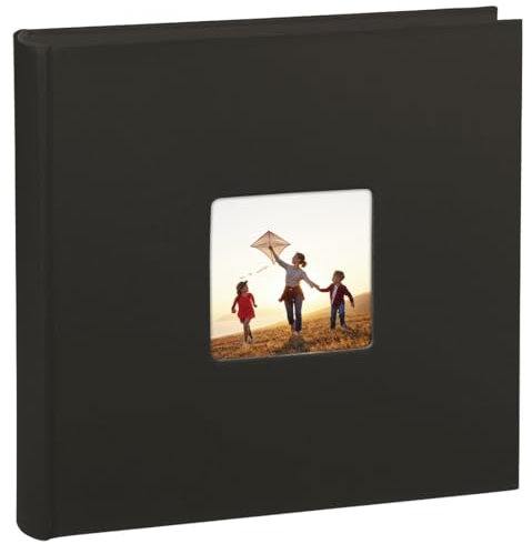 Hama Fotoalbum Jumbo 30x30 cm (Fotobuch mit 100 schwarzen Seiten, Album für 400 Fotos zum Selbstgestalten und Einkleben) schwarz