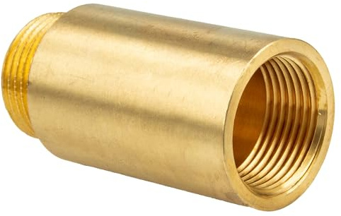 tecuro Hahnverlängerung 3/4 Zoll x 50 mm - nach Trinkwasserverordnung 50930-6, nach DIN 3523, Messing CW 617 N blank