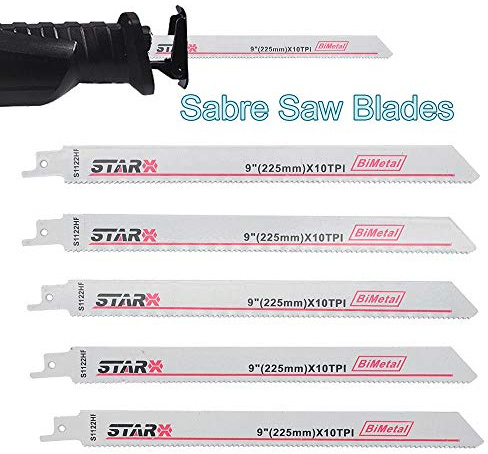 BE-TOOL Reciprocating Saws Blades, Sabre Saw Combo Wood Metal & Demolition Blades Compatible with Bosch, Dewalt,S1122HF 200mm Long High Carbon Steel HCS 2 PCS Pack