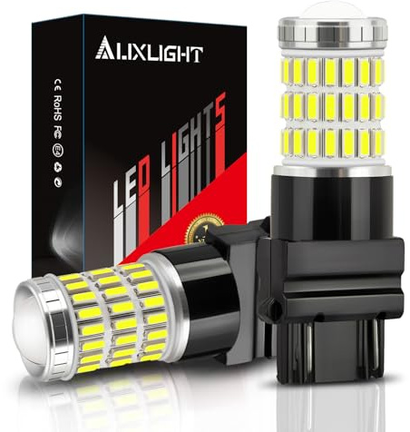 AUXLIGHT 3157 3156 3057 4157 3157K LED Bulbs Xenon White, Ultra Bright 60-SMD LED Replacement for Back Up/Reverse Lights, Brake/Tail Lights, Turn Signal/Parking or Running Lights (Pack of 2)