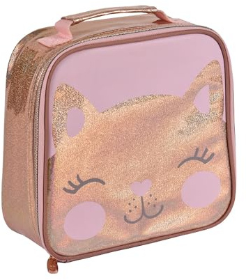 Polar Gear Pretty Kitty Nice Insulated Girls Lunch Bag, PU leather, plastic piping, one Size, Pink & Gold