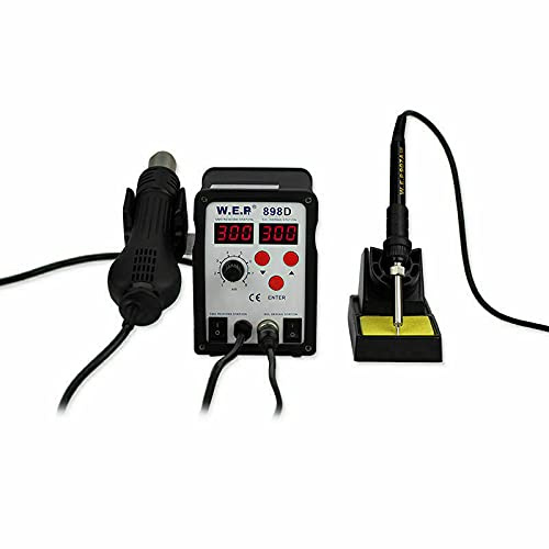 Estación de soldadura de aire caliente SMD 898D, soldador digital, 700 W, LED, indicador de temperatura con pistola de calor, temperatura ajustable