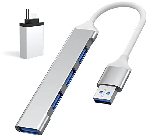 Kafeiya Hub Multiporta 4 In 1 Con 1 Porta USB 3.0, 3 Porte USB 2.0, Adattatore Per Trasferimento Dati, Compatibile Con PC, Laptop, MacBook, Chiavetta e Altri Dispositivi