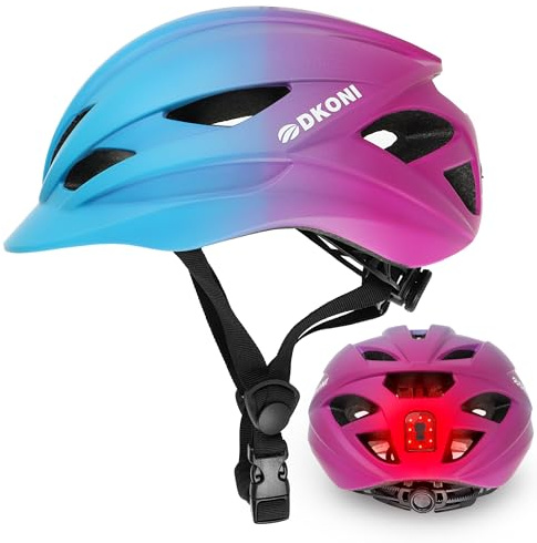 Bike Helmet Adult Urban:Bicycle Helmet for Men Women with USB Charge Detachable Taillight Helmets for Commuter Cycling Scooters
