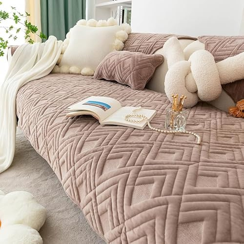 WYJHNLBEDC Sofa/Couch überzug/Sofabezug/überwurfdecke, Sofaschutz Decke | Warmer Super Weicher Samt Sofaschoner Decken rutschfest, L/U Form/Ecksofa 3/2/1 Sitzer, Sofaschutz Hund Kratzschutz Katze