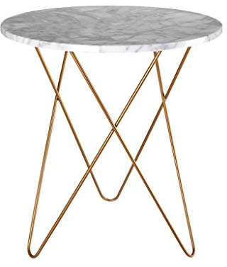Home-Office-Möbel, Marmor-Couchtische, solide, langlebig, dekorieren Sie den Tisch, einfacher Schlafzimmer-Nachttisch, Schlafzimmer-Büro-Sofatische, goldene Säulentische (Farbe: Gold, Größe: 40 x 40 x