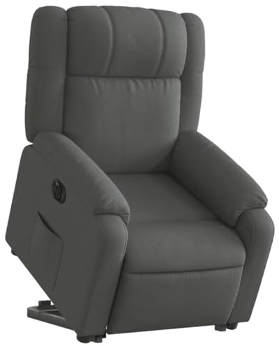 vidaXL Relaxsessel, Sessel mit Aufstehhilfe Elektrisch, Fernsehsessel mit Liegefunktion, Liegesessel Aufstehsessel für Wohnzimmer, Dunkelgrau Stoff