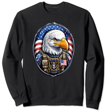 Patriotischer Adler in Soldaten Gear | Freedoms Brave Guardian Sweatshirt